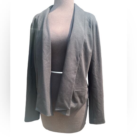 Chico's Jackets & Blazers - Chico's Black Promo Ponte Knit Drape Front Capsule Comfy Office Jacket M NWT